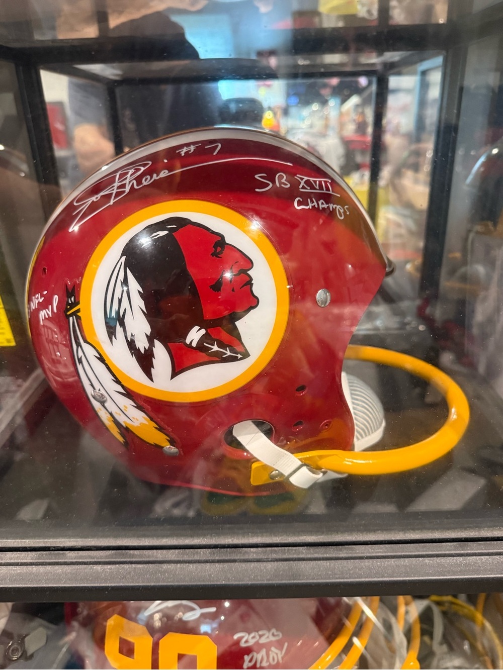 Washington Redskins Vintage-Style Football Helmet signed by Joe theismann